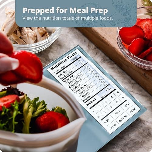 Greater Goods Digital Nutrition Scale – Accurate Macro and Calorie Tracking for Meal Prep, Weight Loss, and Healthy Eating | 2,000 Built-in Foods, Intuitive Nutrition Label Display, 11lb Cap, Blue thumbnail 3