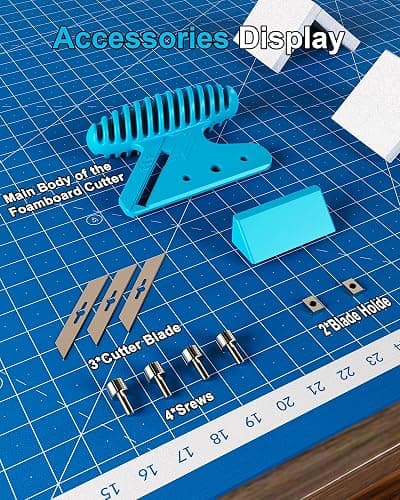 Foamboard Cutter Tool, FoamBoard Straight/Bevel Cutter Used to Cut Eva Foam, Foam Cutter Adjustable 45° or 90° For DIY Craft, Small Cutting Project, Blue, 1-Pack thumbnail 4