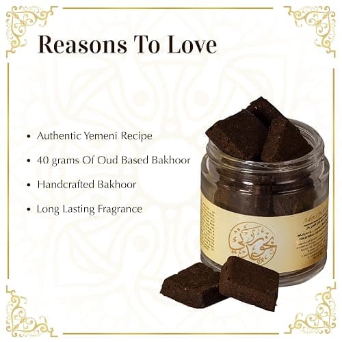 Bakhoor Adeni, Yemeni Bakoor by Dukhni | 40g Floral Oudh Agarwood Incense | Oud Bakhoor Incense| Warm Rose Bakhoor Aroma | Long Lasting Fragrance for Home, Prayer | Islamic Gifts for Women & Men thumbnail 3