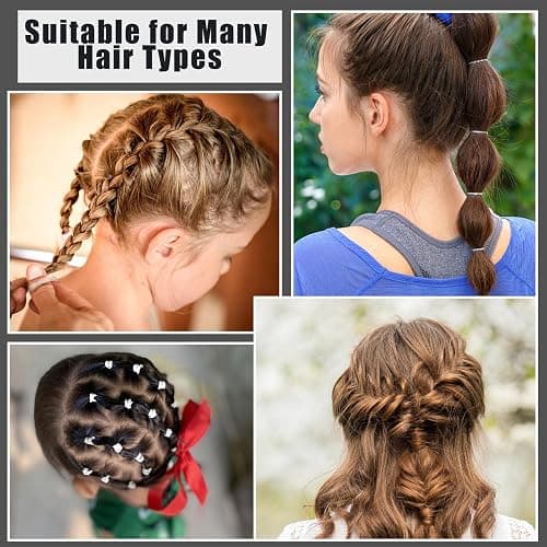2200 Pcs Elastic Hair Bands with Hair Loop Styling Tool Set, Clear Mini Hair Bands and Black Elastic Hair Ties with Rubber Band Cutter Organizer Box Hair Accessories for Toddler Baby Girl Women thumbnail 6