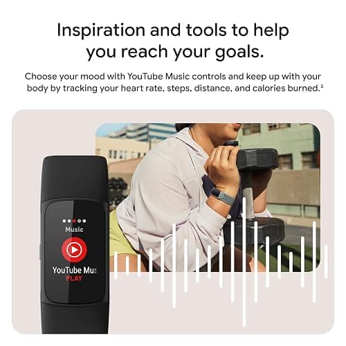 Google Fitbit Charge 6 - Fitness Tracker - Obsidian/Black | Google apps, heart rate on exercise equipment, 3-month Google Health Premium membership included, small and large bands thumbnail 4