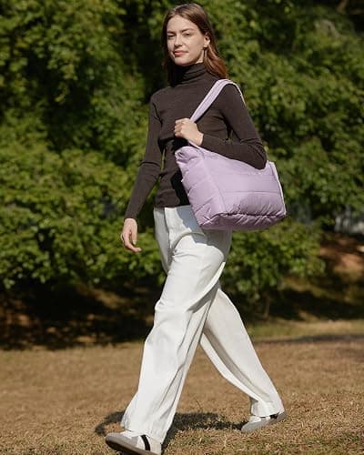 BAGSMART Tote Bag for Women, Lightweight Puffy Tote Bag with Compartments Shoulder Bag Handbag for Travel, Work, Gym thumbnail 6