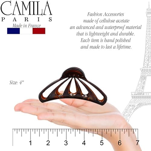 Camila Paris NV109 2PK French Hair Clip for Women Thick Hair for Long Curly Wavy Hair, Girls Hair Claw Clips Fashion Styling Hair Accessories for Women, Strong Hold Grip, Made in France thumbnail 4
