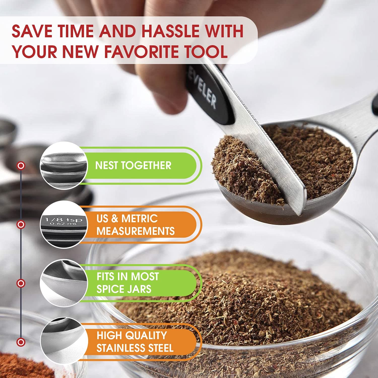 Spring Chef Magnetic Measuring Spoons Set thumbnail 6