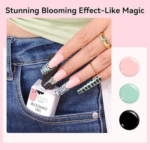 Makartt Blooming Gel-Clear 2 Pcs Marble Gels Nail Polish Blossom Gels for Spreading Effect,Gel Paint Nail Art Supplies for Watercolor Design,Floral Print, Nail Art Design DIY Manicure for Women thumbnail 5