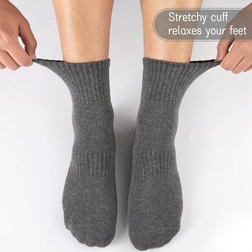 eallco Mens Ankle Socks Cotton Quarter Thin Ankle High Mini Crew Socks for Men 6 Pairs thumbnail 7