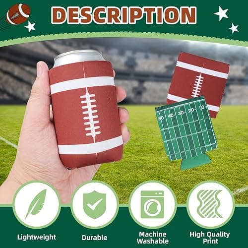 LFZHAN Football Party Decorations,12 Pcs Can Sleeves Neoprene Insulator For Super Bowl Game Day Decorations And Gifts thumbnail 5