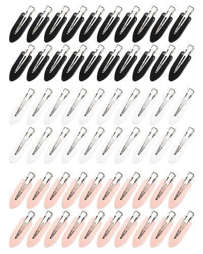 No Bend Hair Clips - 60 Pcs Creaseless Clips for Sectioning, 2.3in Makeup Styling Clips in 3 Colors - Image 1