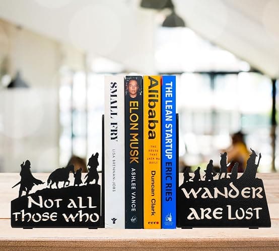 HeavenlyKraft Decorative bookends for Shelves, Heavy Metal Bookends, Unique Bookends, Non Skid Book Ends, Book Stopper for Home/Office Decor/Shelves, 7 X 5.51 X 4 in/Piece (with Quote on Product) thumbnail 6