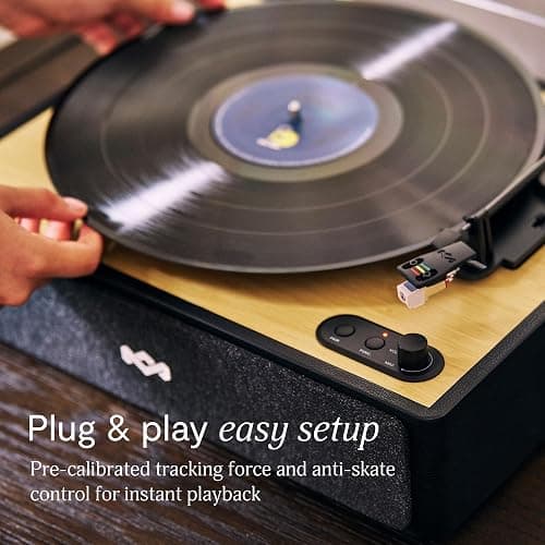 House of Marley Rise Up Giradischi Bluetooth con Casse Integrate - Giradischi Vinili a 3 velocità, Streaming a 2 vie, Finitura in Bambù e Coperchio Antipolvere, Realizzato in Modo Sostenibile thumbnail 5
