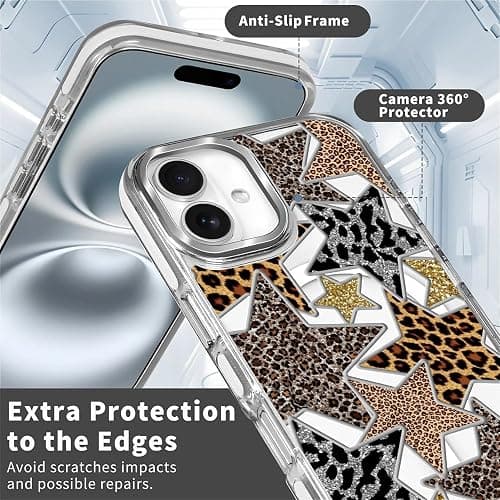 OKBUOK for iPhone 16 Plus Case [Compatible with Magsafe],Girls Women Clear Magnetic Case Silicone Shockproof Protective Cover with Pattern Star Collage thumbnail 2