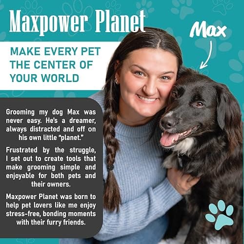 Maxpower Planet Original Pet Grooming Rake - Double-Sided Deshedding Dematting Tool, Undercoat Rake for Dogs & Cats, Extra-Wide Dog Grooming Brush & Deshedder Comb for Long Hair, Reduces Shedding 95% thumbnail 2