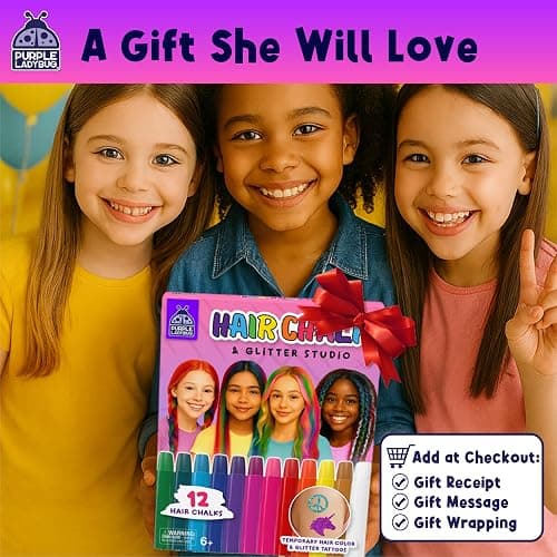 Hair Chalk for Girls Washable Hair Dye - Stocking Stuffers for Kids 8-10 6-8, Christmas Gifts for Girls 6 7 8 9 10 11 12 Years Old, Temporary Hair Color for Kids Tweens Teens Birthday Party, 12 Colors thumbnail 8