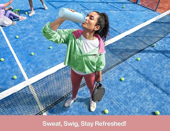 POWCAN 40 oz Insulated Water Bottle with 2-in-1 Straw and Spout Lid, Keep Cold 24H, Leak-Proof, BPA-Free, Double Wall Stainless Steel Water Bottle for Sports, Gym, Travel, and School (Cotton Candy) thumbnail 7