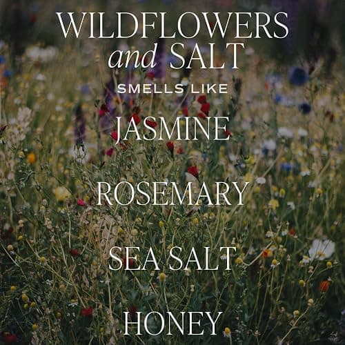Sweet Water Decor Wildflowers and Salt Patterned Candle – Soy Candles with Rosemary, Lily, Honey, Violet, Amber, Musk Aroma– 40 Hour Burn – 9oz Clear Glass Jar – Ideal for Valentines Presents thumbnail 2