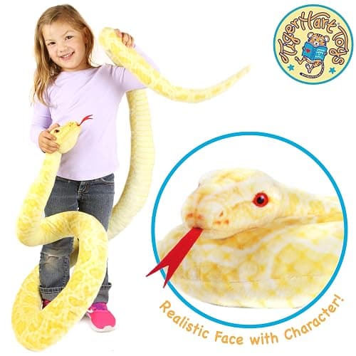 TigerHart Alba The Albino Burmese Python - 100 Inch Long Stuffed Animal Plush Snake thumbnail 5