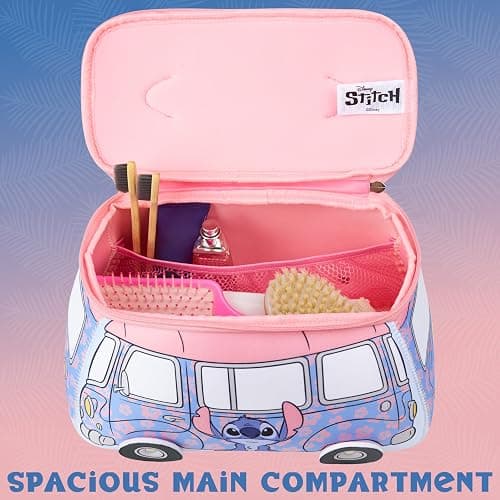 Get Trend Disney Stitch Toiletry Bag, Travel Essentials, Girls Makeup Bag Cruise Essentials, Travel Accessories, Gifts for Women, Teens (Blue Stitch) thumbnail 5