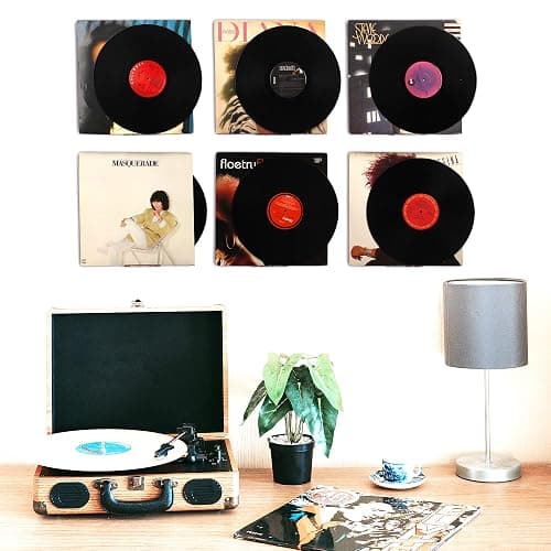 WANLIAN Clear Vinyl Record Shelf Wall Mount 6 Pack,vinyl holder wall,Acrylic Album Record Holder Display Your Daily LP Listening in Office Home (Clear) thumbnail 2