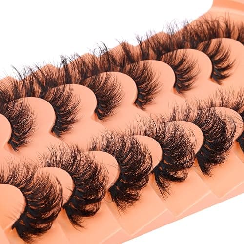Mink Lashes Cat Eye Lashes Volume Fox Eye False Eyelashes Lashes Natural 6D D-Curly Volume Fake Eyelashes Soft Handmade Lashes that Look Like Extensions Lashes Pack thumbnail 5