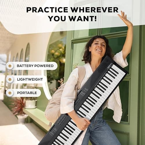 Alesis 88 Key Keyboard Piano with 480 Sounds, Speakers, USB MIDI, Sheet Music Tablet Rest, Power Adapter and Piano Lessons for Beginners thumbnail 6