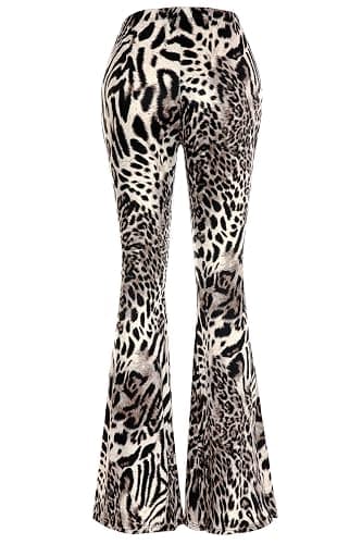 SSOULM Women's Stretchy Wide Leg High Waist Bell Bottom Flare Pants with Plus Size thumbnail 3