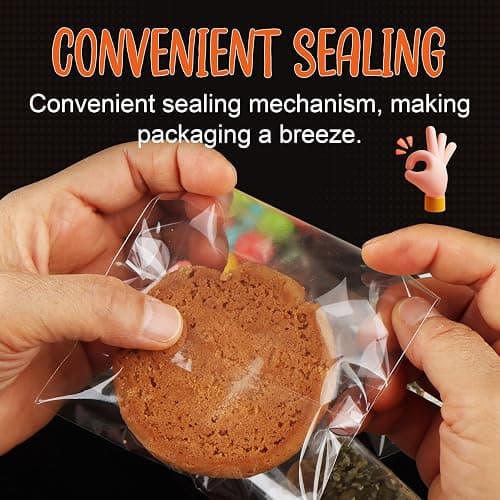 200Pcs Cookie Bags， Self Sealing Cellophane Bags 4x4 Inch, Resealable Treat Bag for Fresh Cookies, Candy, Gifts, and Party Favors thumbnail 5