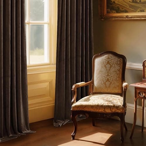 StangH Brown Curtains Velvet Blackout Window Drapes 84 inches, 2 Panels | 300GSM Heavy Soft Velvet, Fall Curtains, Thermal Insulation, Bedroom, Living Room, Dining Room, Luxury thumbnail 7