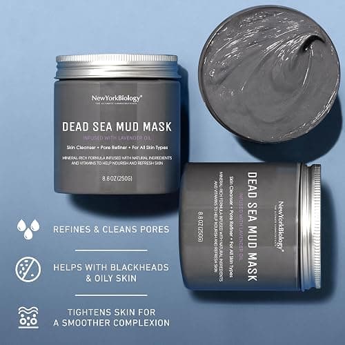 New York Biology Dead Sea Mud Mask for Face and Body | with Lavender | Spa Quality Pore Refiner for Oily Skin | Natural Skincare for Women & Men | Tighten Skin for A Healthier Complexion | 8.8 oz thumbnail 4