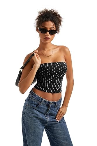 SUUKSESS Women Sexy Tube Top Summer Y2K Going Out Double Lined Basic Tank Top thumbnail 3