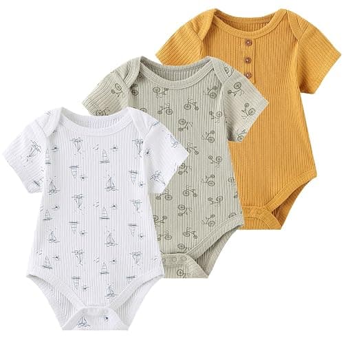 Ruliby Baby Bodysuit Boy Girl Clothes Soft Newborn Infant Outfit Short Sleeve Romper - Image 1