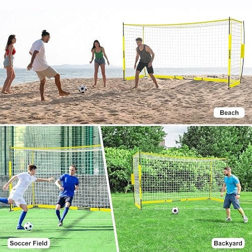 Luricaa Soccer Goal 12×6 ft /16×7 ft Portable Soccer Goals Net for Backyard | Quick Setup Training Equipment, with Carry Bag, 4 Ground Nails, 12 Training Cones thumbnail 6