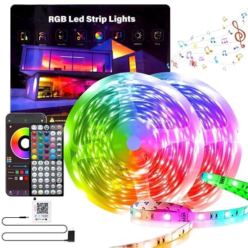 GANZQH Led Lights for Bedroom 200FT (2 * 100FT), Color Changing RGB Led Strip Lights with Music Sync, Remote and App Control Led Light Strip Indoor, Led Lights for Room Home Decor - Image 1