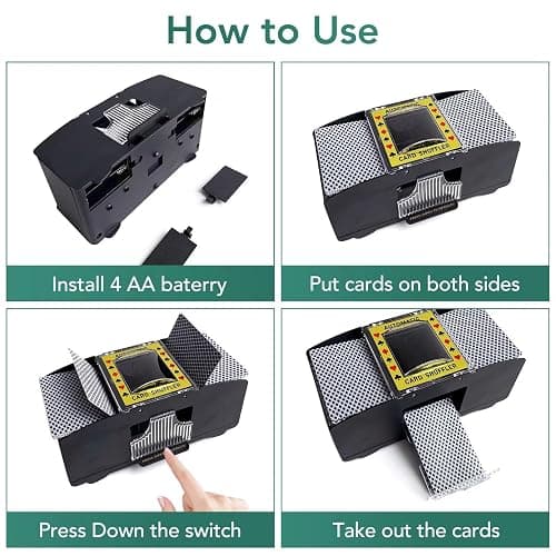 Rareidel Automatic Card Shuffler 2 Deck, Battery Operated Card Dealer Machine, Electric Casino Card Shuffler for UNO, Blackjack, Texas Hold'em, Home Card Games thumbnail 7