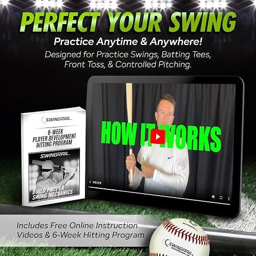 SWINGRAIL Baseball & Softball Swing Trainer + Speed Stick Training Bat + 6 Plastic Training Balls thumbnail 9