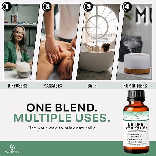 Essential Oil Breathe Blend for Diffuser, Humidifier, Aromatherapy & Rub with Peppermint & Eucalyptus Oils | for Headache, Allergy & Congestion thumbnail 3