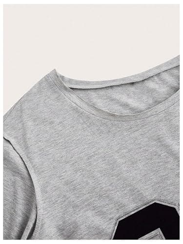SOLY HUX Women's Number Graphic Tees Letter Print Off The Shoulder Short Sleeve Loose T Shirt Tops thumbnail 3
