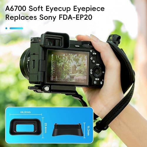 A6700 Eyecup Eyepiece, Soft Silicon Extended Camera Eye Cup Viewfinder Special Designed for Sony A6700 Alpha APS-C Mirrorless Camera Replaces Sony FDA-EP20 (Not Affect The Use of A6700 Camera Screen) thumbnail 2