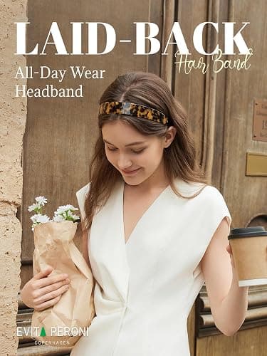 EVITA PERONI Wide Headbands for Women with Teeth Acetate Resin Hair Bands for Women's Hair No Headache Headband No Slip Hairbands-Tortoise thumbnail 7