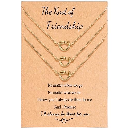 BFF Friendship Knot Infinity Necklace for 2 Best Friend Long Distance Birthday Jewelry Gifts for Her Women Bestie - Image 1