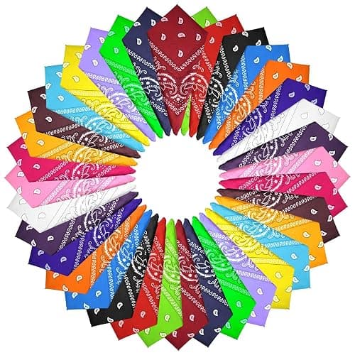 KUUQA Cowboy Bandana Paisley Bandanas Paisley Print Head Wrap Scarf (36 Pack) - Image 1