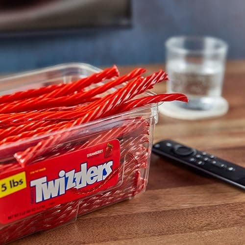 TWIZZLERS Twists Strawberry Flavored Licorice Style, Chewy Holiday Candy Tub, 5 lb thumbnail 6