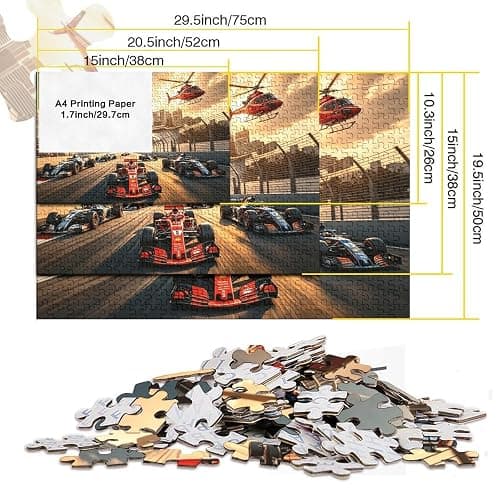 Formula 1000 Piece Jigsaw Puzzles Recycled Ferrarrii Aînés Puzzles Familial Gaming Time Accessoires Party Jeu Accessoires pour Adultes et Age 10 Up 70x50cm/1000pcs thumbnail 3