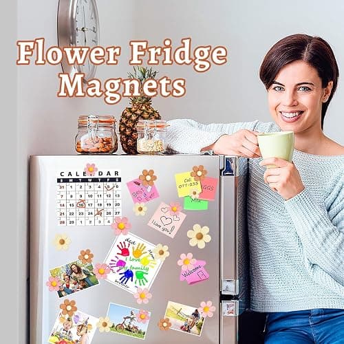Lukinuo Cute Flower Fridge Magnets 20PCS Mini Daisy Refrigerator Magnet Colorful Flower Fridge Magnets for Locker Whiteboard Refrigerator Office Photo Cabinet Bulletin Board thumbnail 5