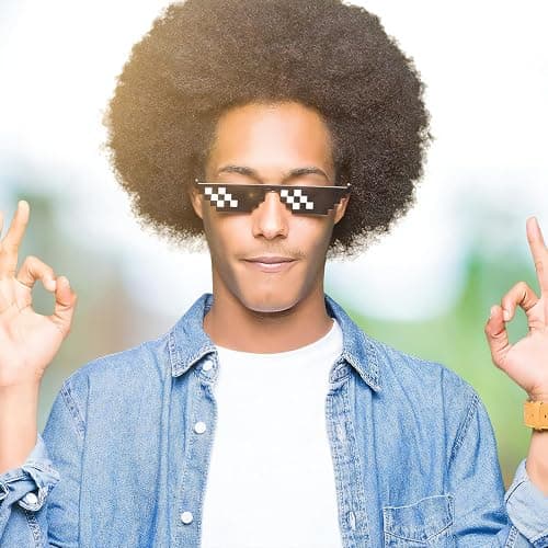 Geopty 14 Pack Fun Pixel Sunglasses Bulk Mine Party Favors Colorful Pixel Party Glasses Set thumbnail 7