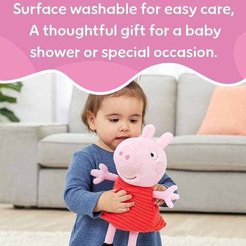 Kids Preferred Peppa Pig 12" Plush, Babies 0 Months and Up, Super Soft, Beans in Bum, Embroidered Details, Ideal for Baby Shower and Expecting Parents thumbnail 6