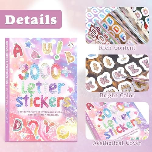 3000+ Pcs Alphabet Sticker for Journaling,Fun & Colorful Craft Letter Stickers for Junk Journal, Scrapbooking Supplies, Ideal DIY Decorative Gift for Women Teen Girls thumbnail 5