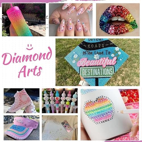 Bedazzling Kit Nail Art Rhinestones, 3mm Flat Back Rhinestones, Nail Art Gems Crystals Kit with Pick Up Pen & Tweezers for DIY Nails Crafts Clothes Shoes Decoration, 24 Colors thumbnail 8
