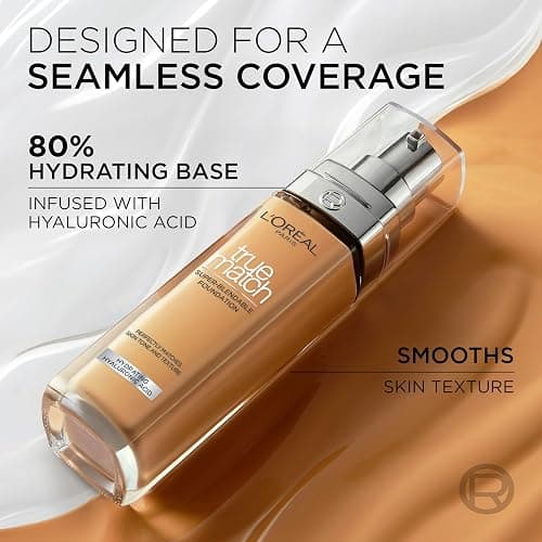 L'Oréal Paris Foundation for Face, Skincare Infused with Hyaluronic Acid, True Match Hydrating Liquid Foundation for All Skin Tones, SPF 16, 2N Vanilla,30 ml thumbnail 9