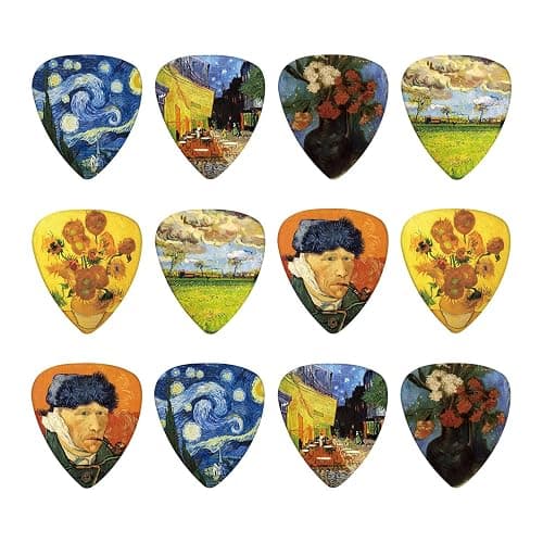 Dulphee Guitar Picks 12 Pack Vincent Van Gogh Picks .71mm Medium with Thin Box thumbnail 6