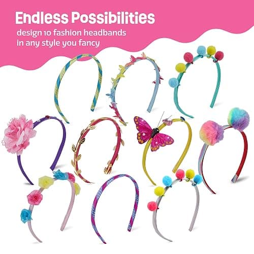 Pretty Me Headband Making Kit for Girls - Arts & Crafts Easter Gift - Make Your Own Fashion Headbands for Kids - DIY Hair Accessories - Gift for Ages 5-12 Year Old Girl - Little Kids Art & Craft Gifts thumbnail 4